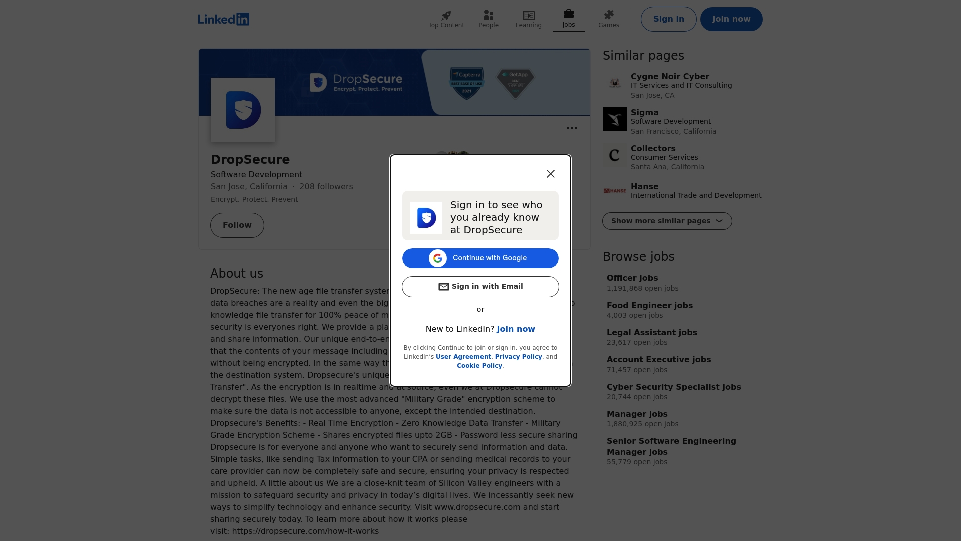 https://linkedin.com/company/dropsecure