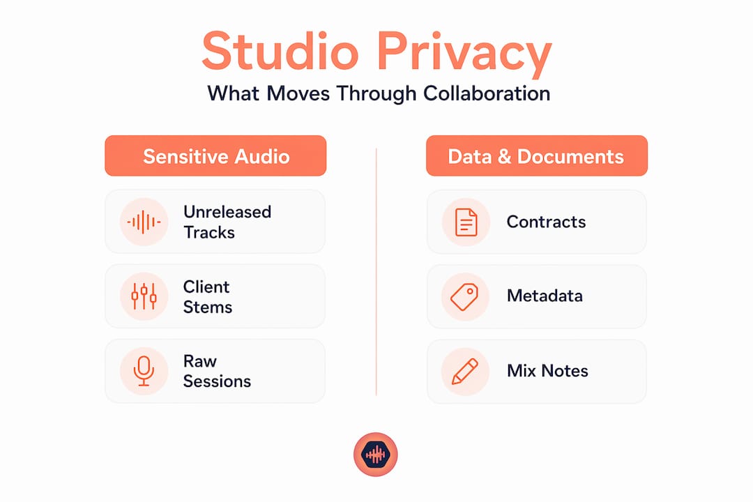 Infographic comparing sensitive audio and documents