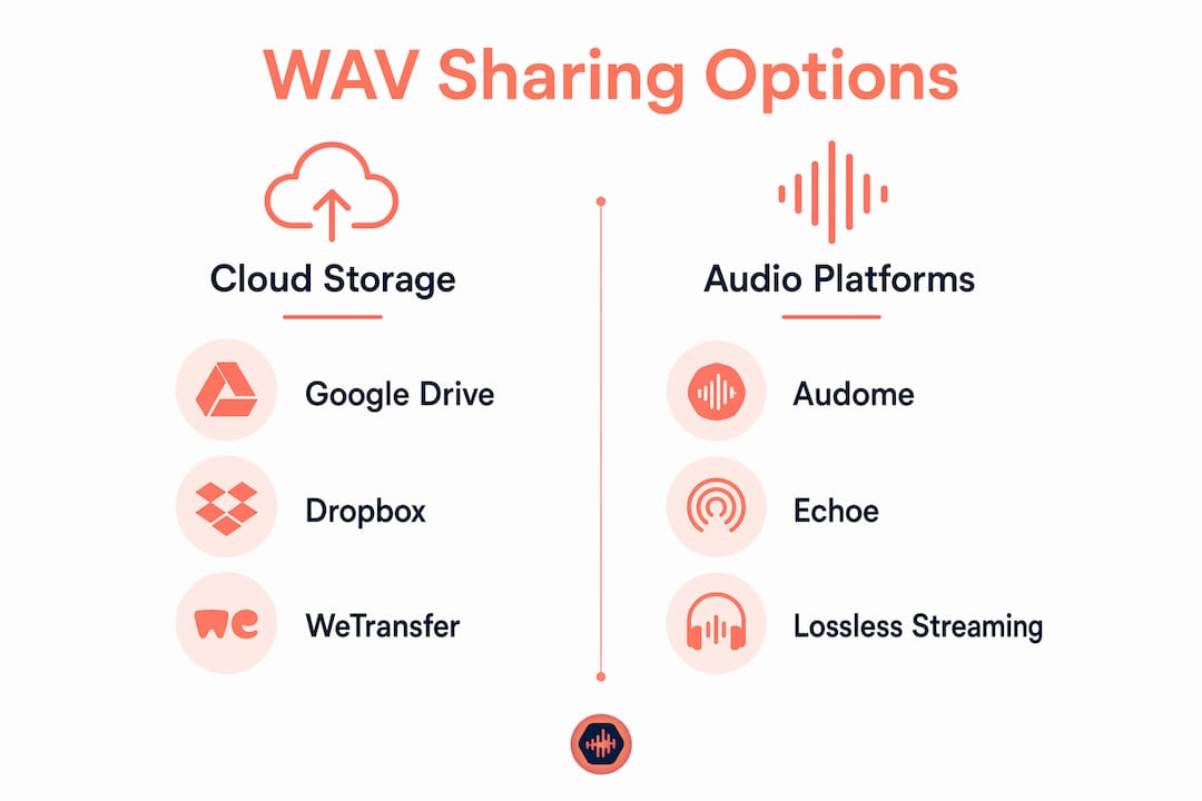 Infographic comparing WAV file sharing platforms