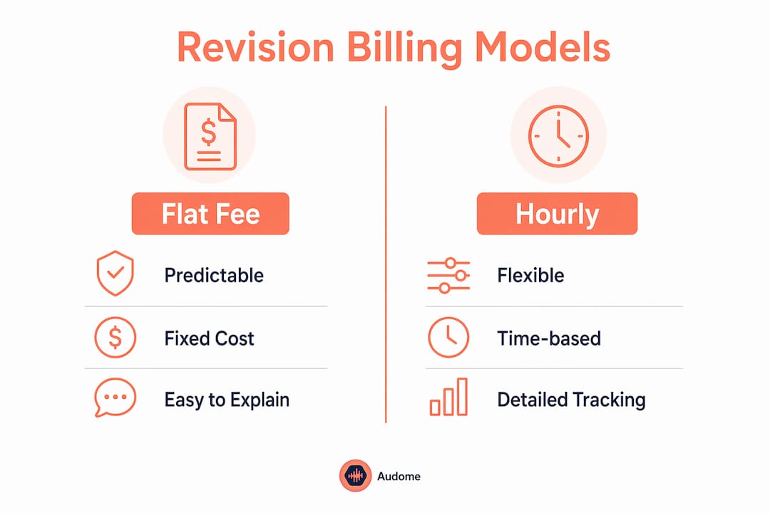 Infographic comparing revision billing models