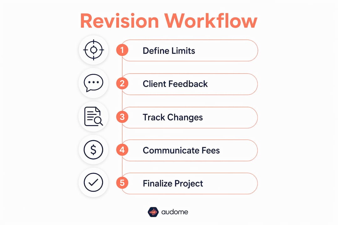 Infographic illustrating revision workflow steps