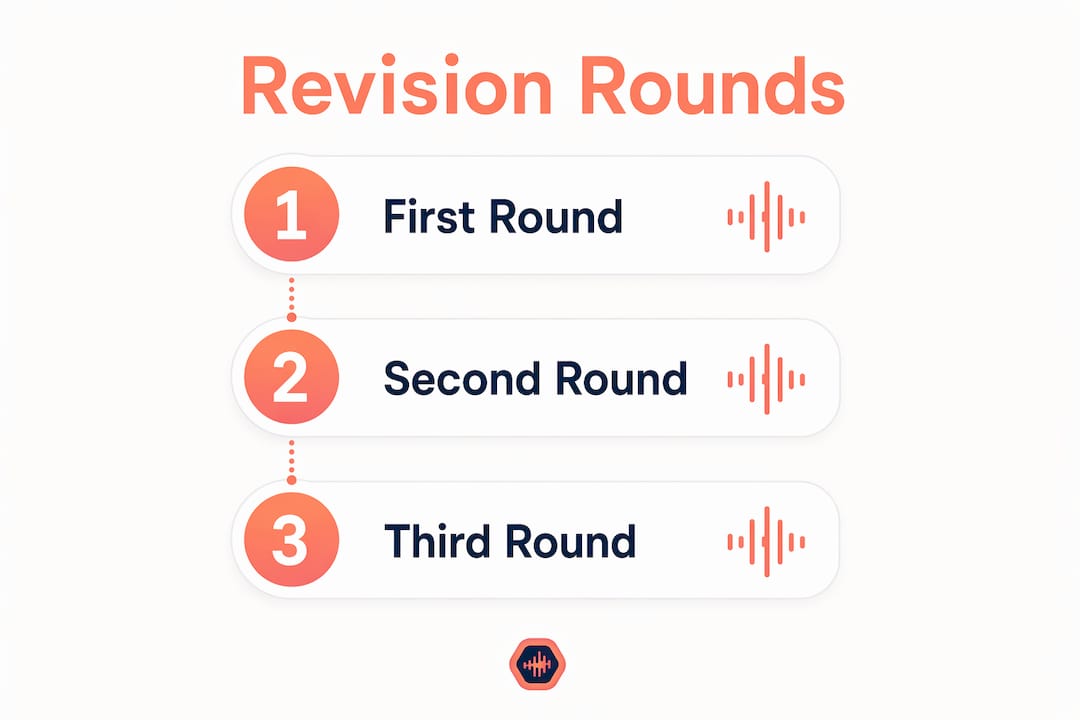 Infographic of three revision rounds process