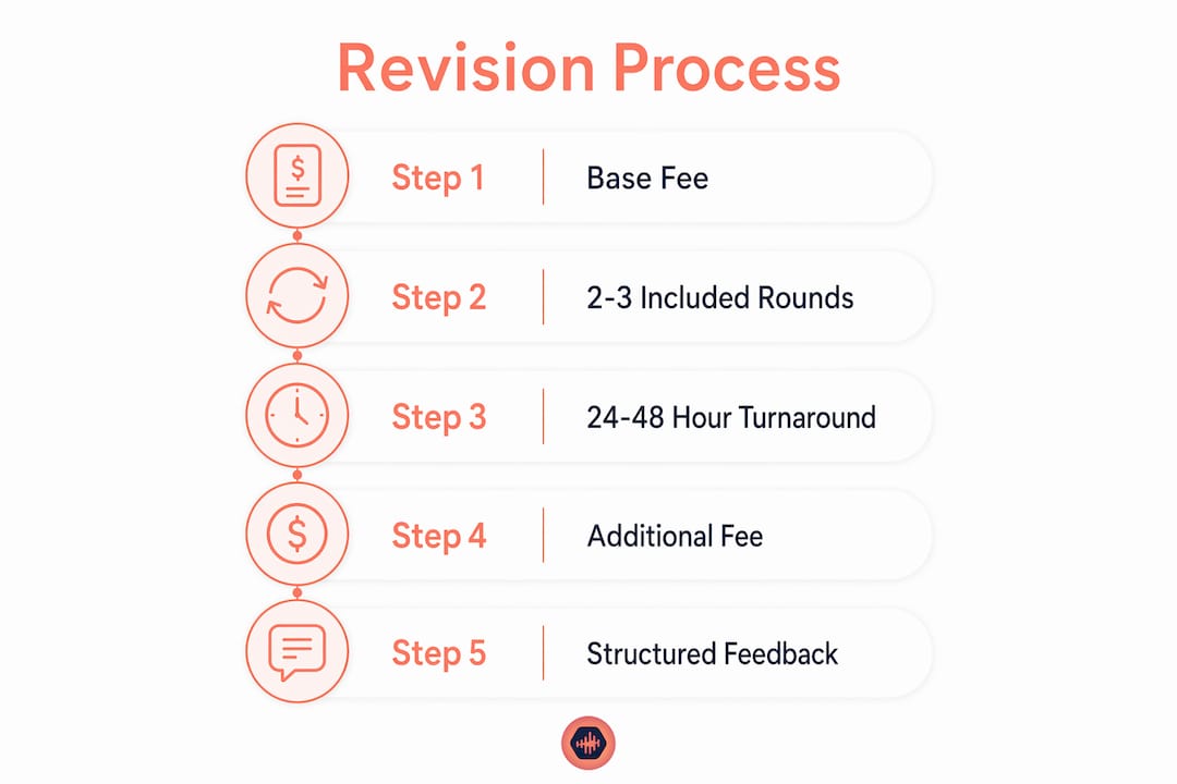 Infographic illustrating mastering revision workflow