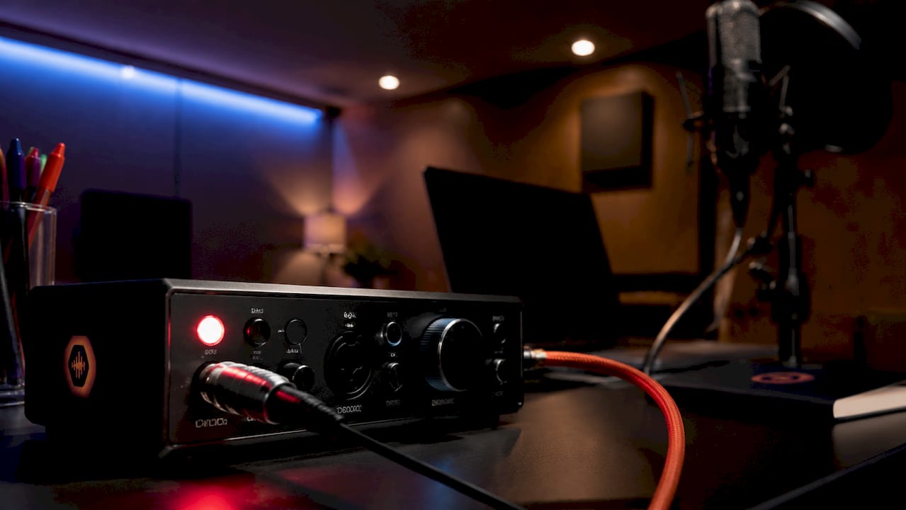 Audio interface with phantom power enabled