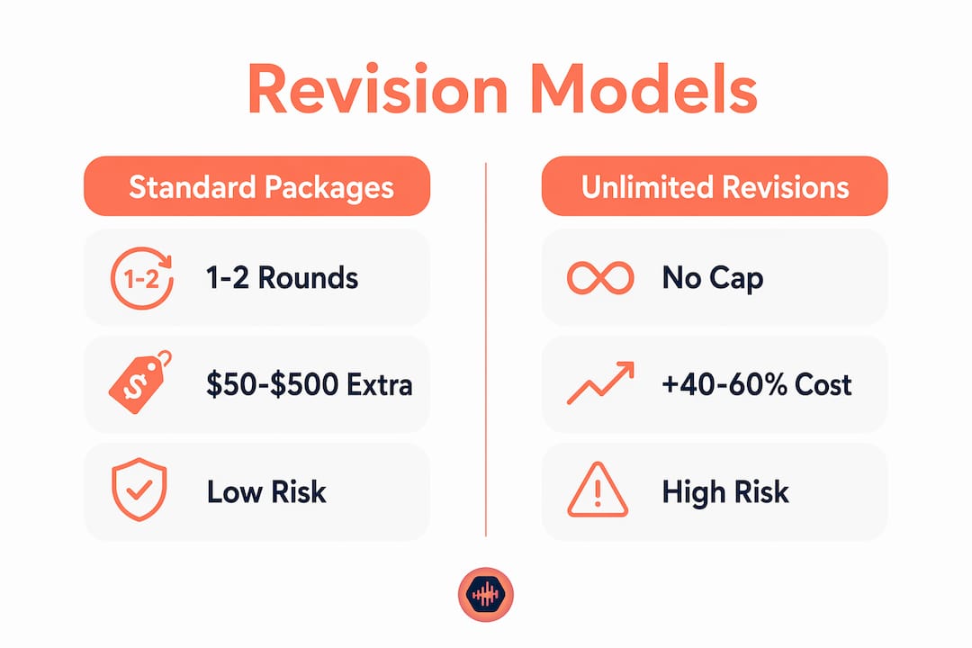Infographic comparing standard versus unlimited revision models