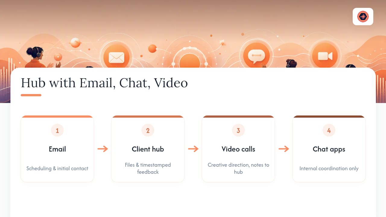 Workflow from email to centralized audio hub