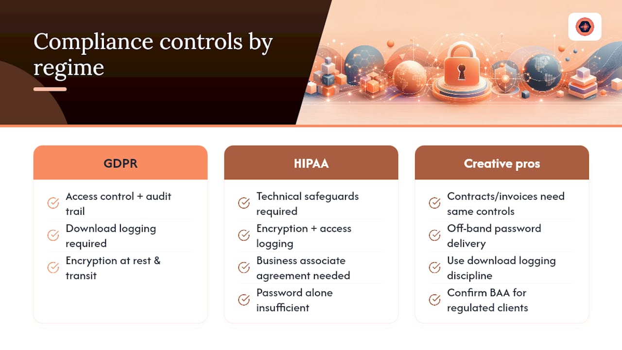 Compliance and Legal Considerations for Secure File Sharing — overview diagram