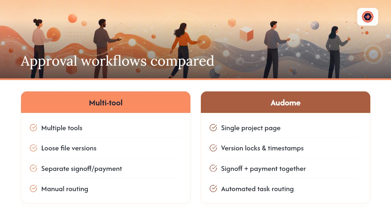 An Adjacent Way to Handle Approvals: Audome — overview diagram