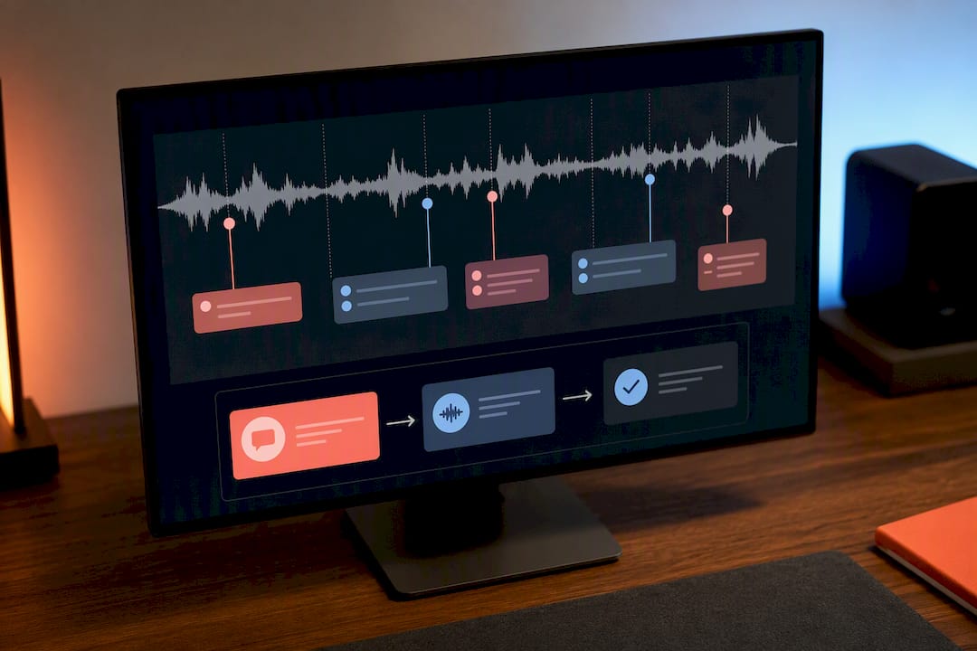 Timestamped comments attached to an audio waveform