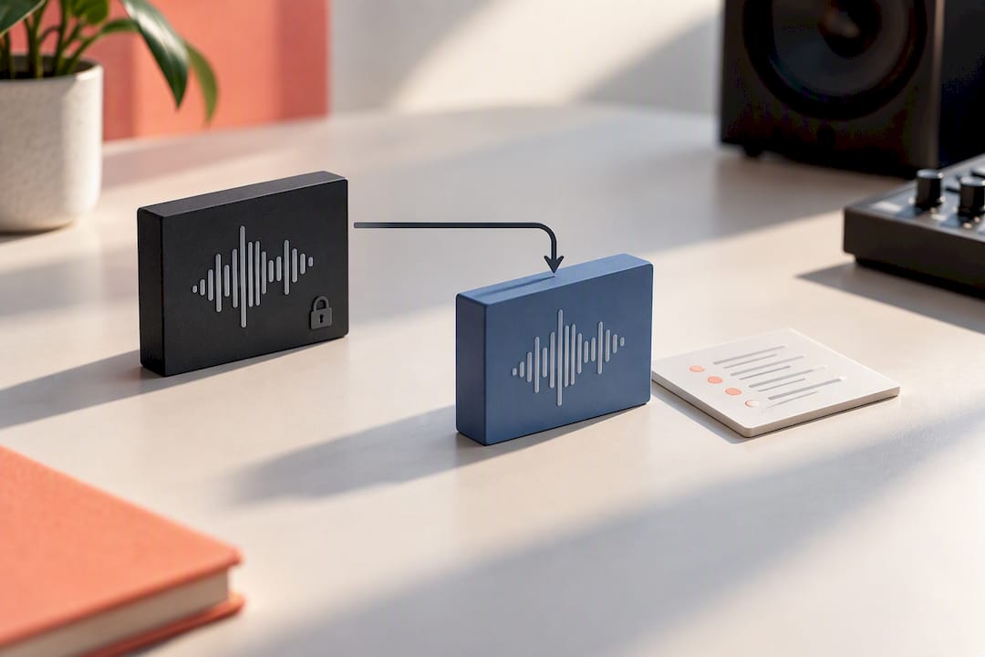 Illustration of separated audio master versions