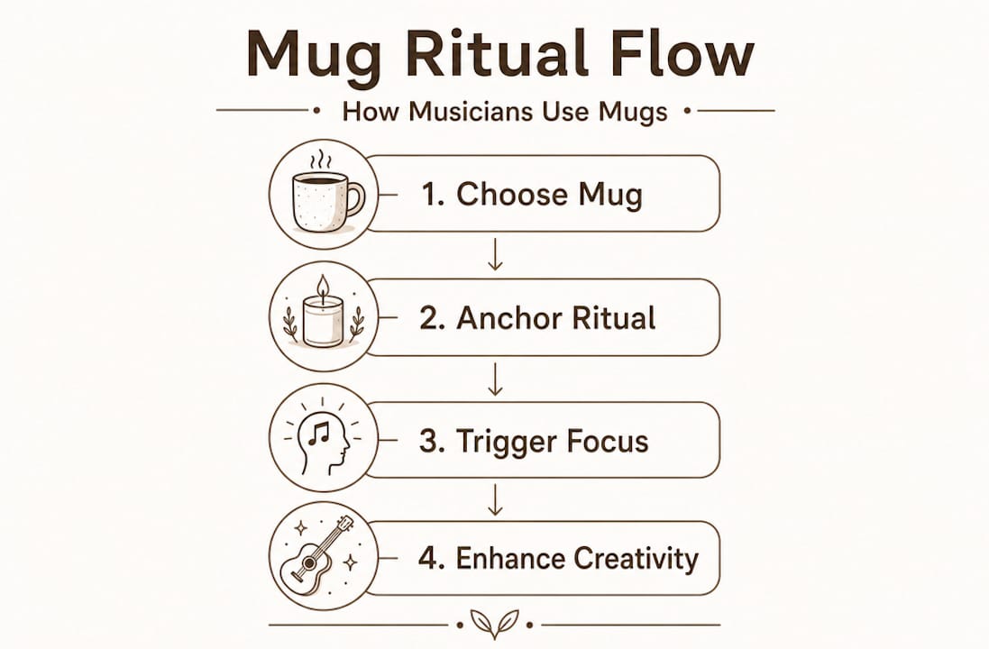 Infographic about musician mug ritual steps