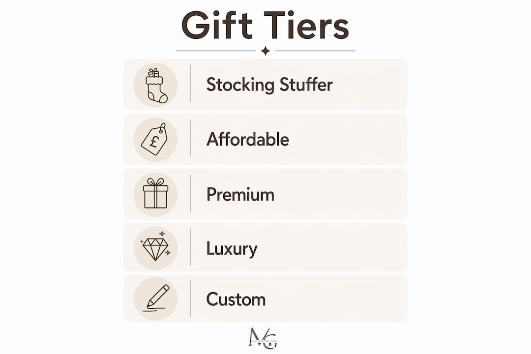 Infographic showing musician gift tier categories in vertical flow