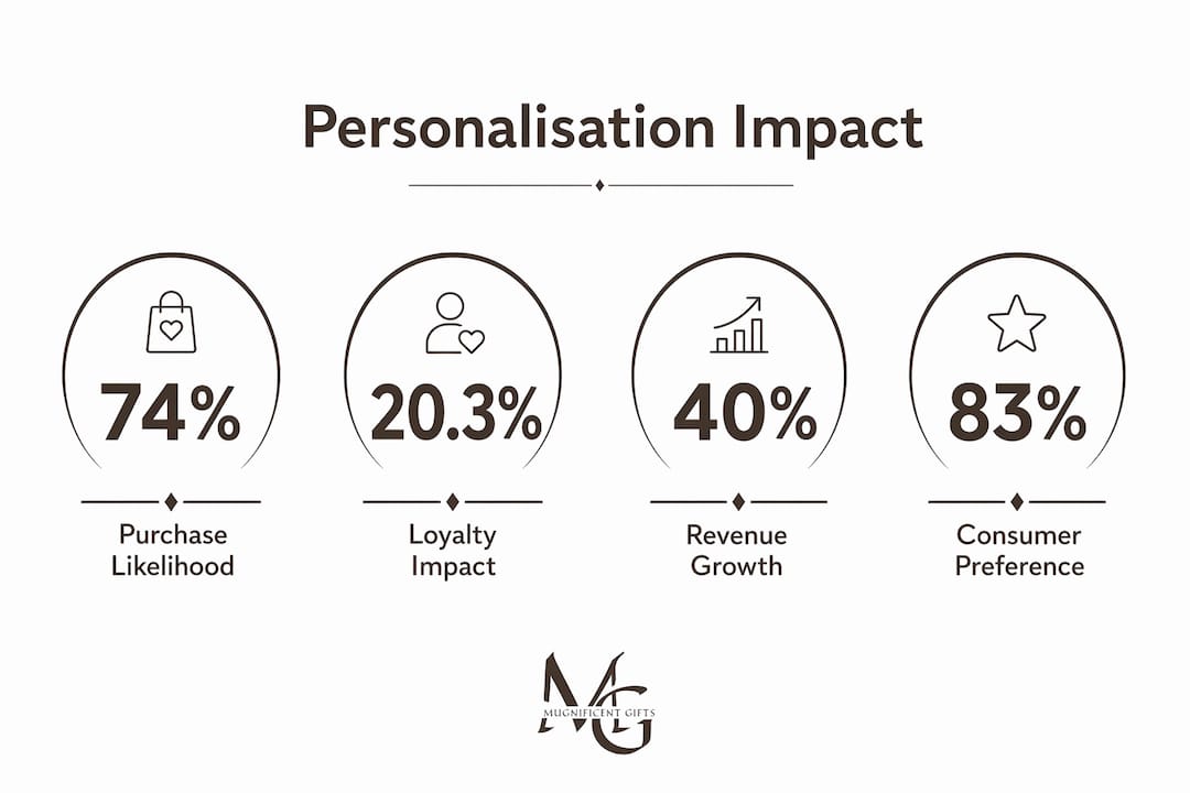 Infographic showing personalisation benefits statistics