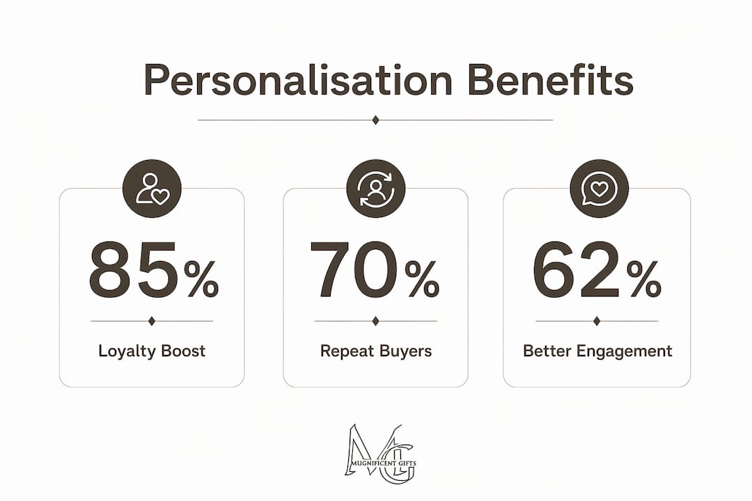 Infographic showing personalisation benefits statistics