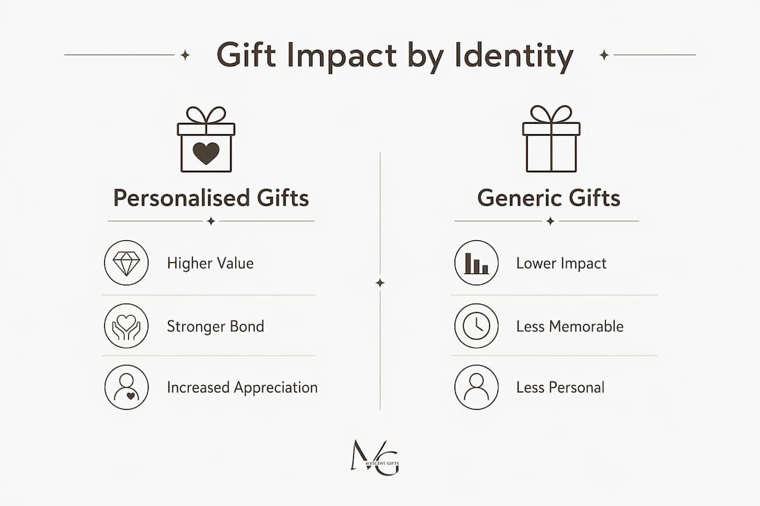 Infographic comparing personalised vs generic music gifts