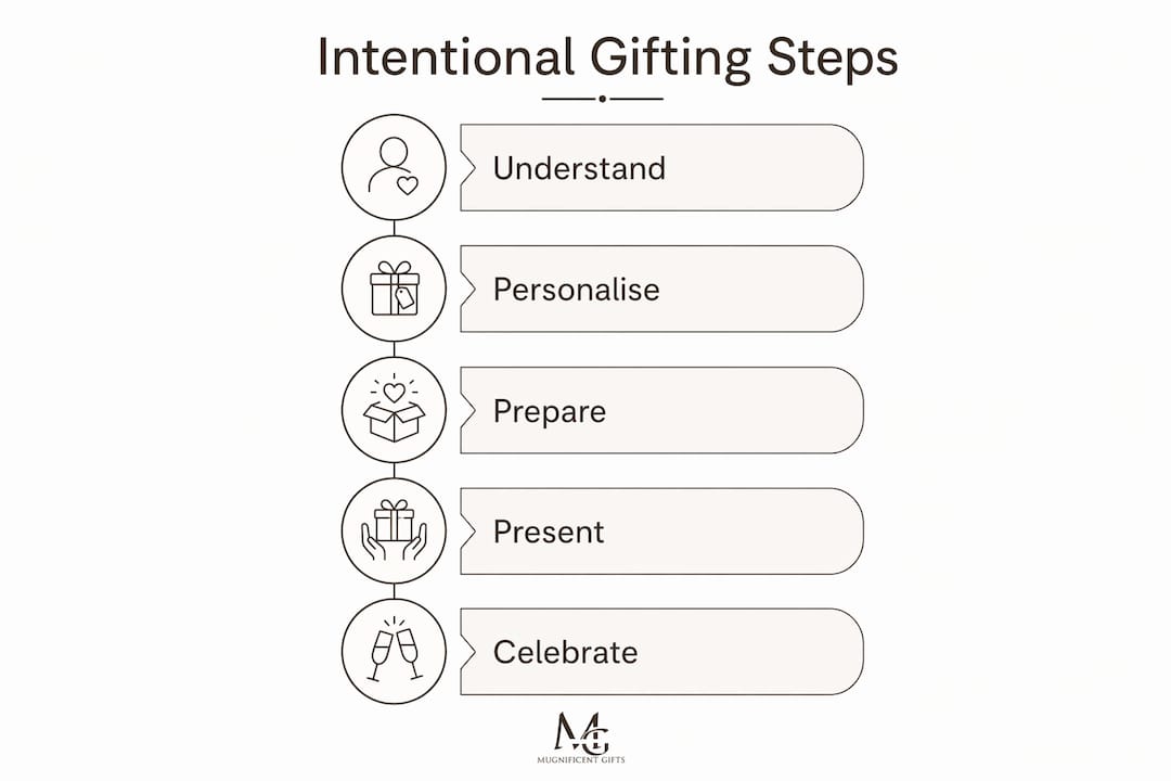 Infographic outlining steps of intentional gifting