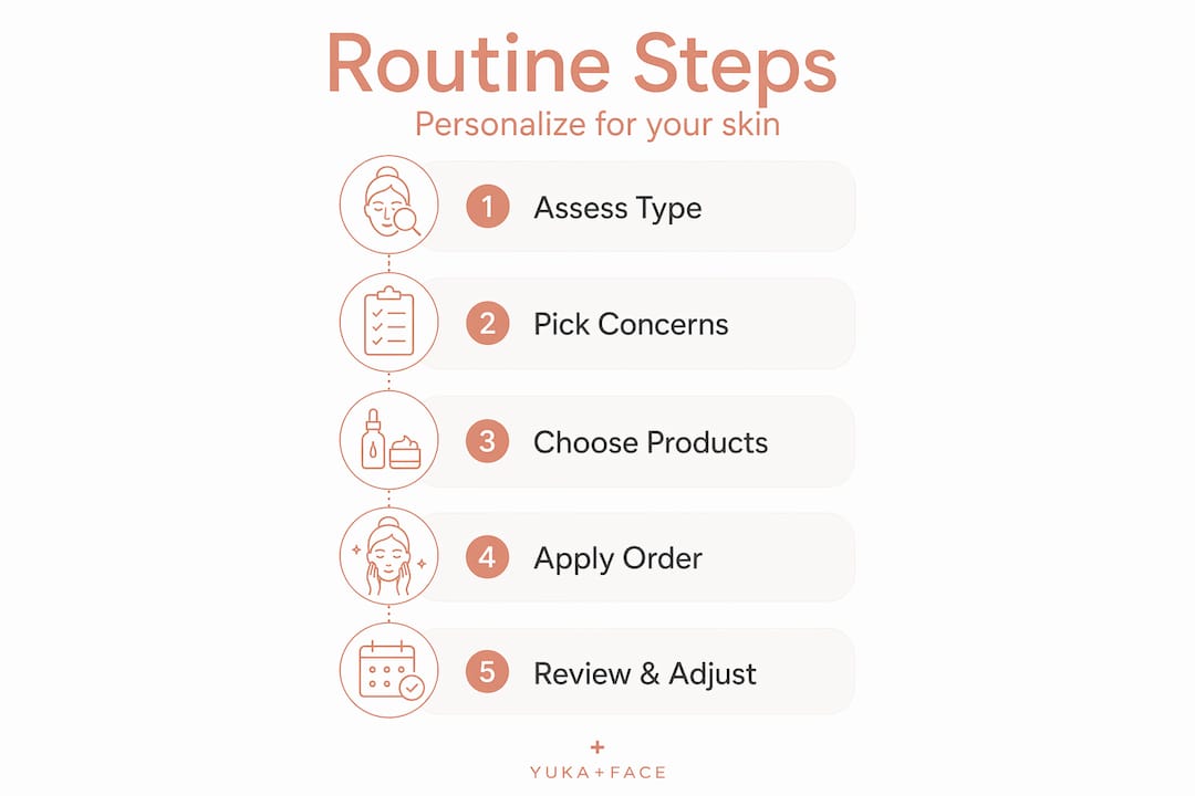 Infographic of personalized skincare routine steps