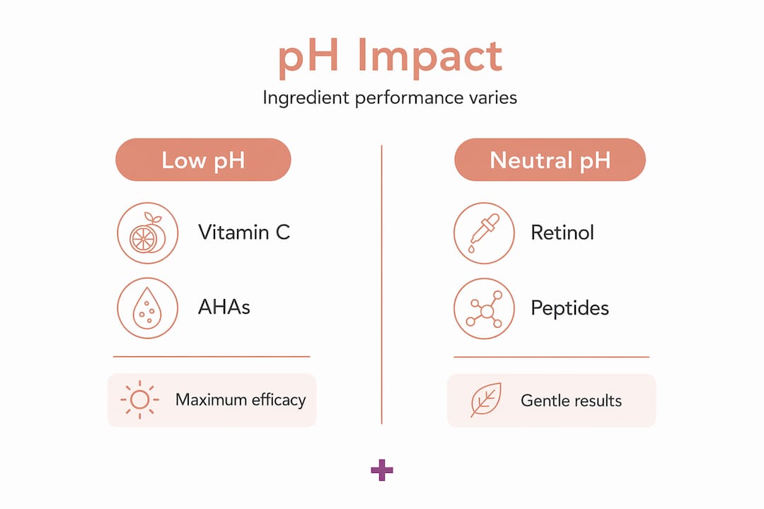 Infographic comparing how pH affects skincare ingredients Infographic comparing how pH affects skincare ingredients