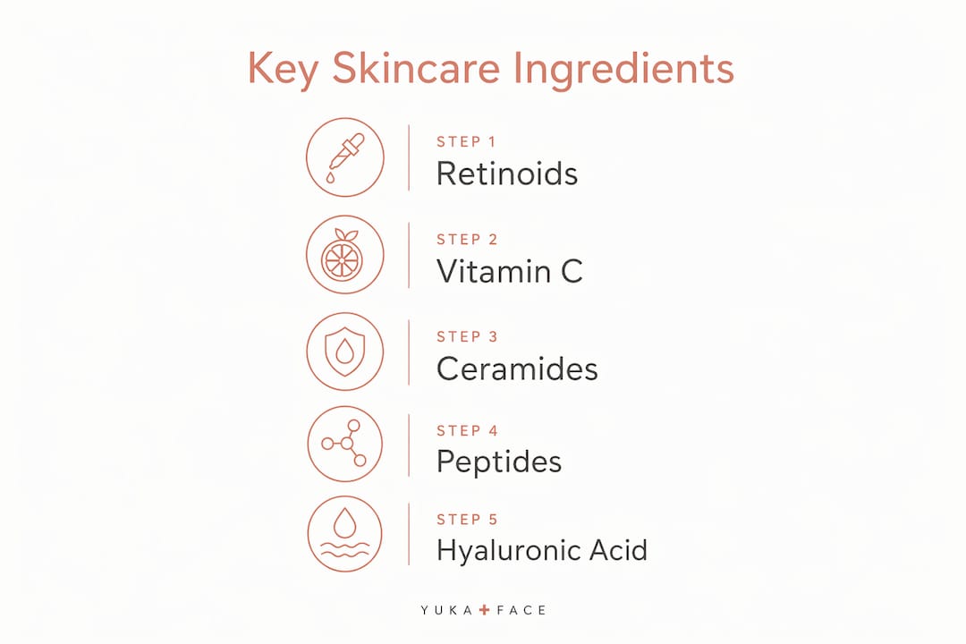Infographic showing key skincare ingredients
