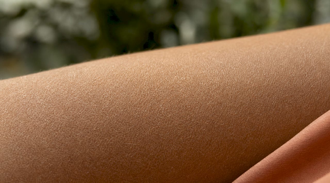 Close-up macro photo of human skin surface texture