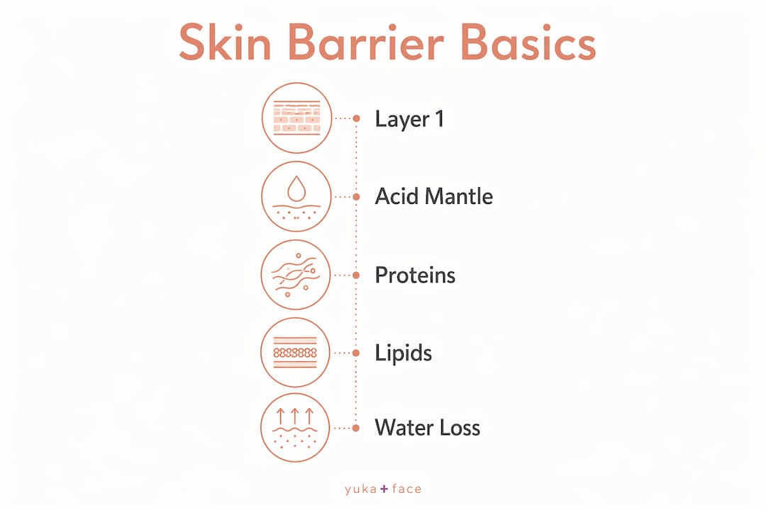 Infographic outlining skin barrier components and functions