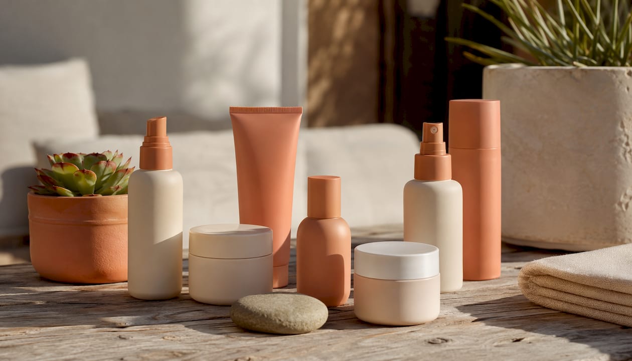 Yuka+Face skincare products on white vanity