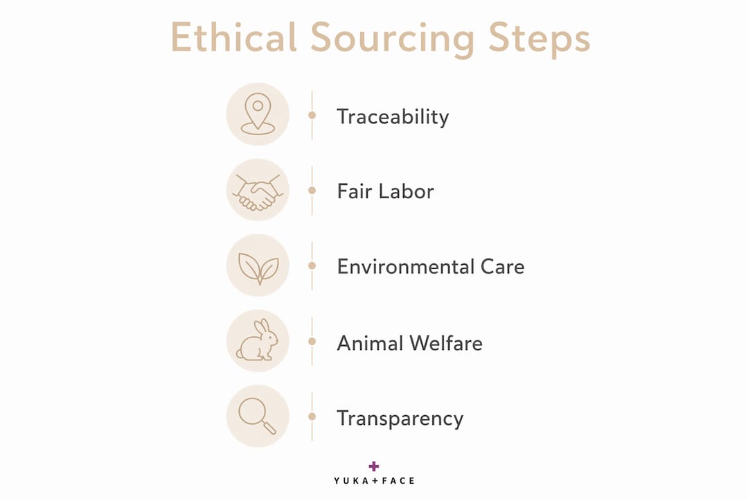 Infographic showing ethical sourcing key steps