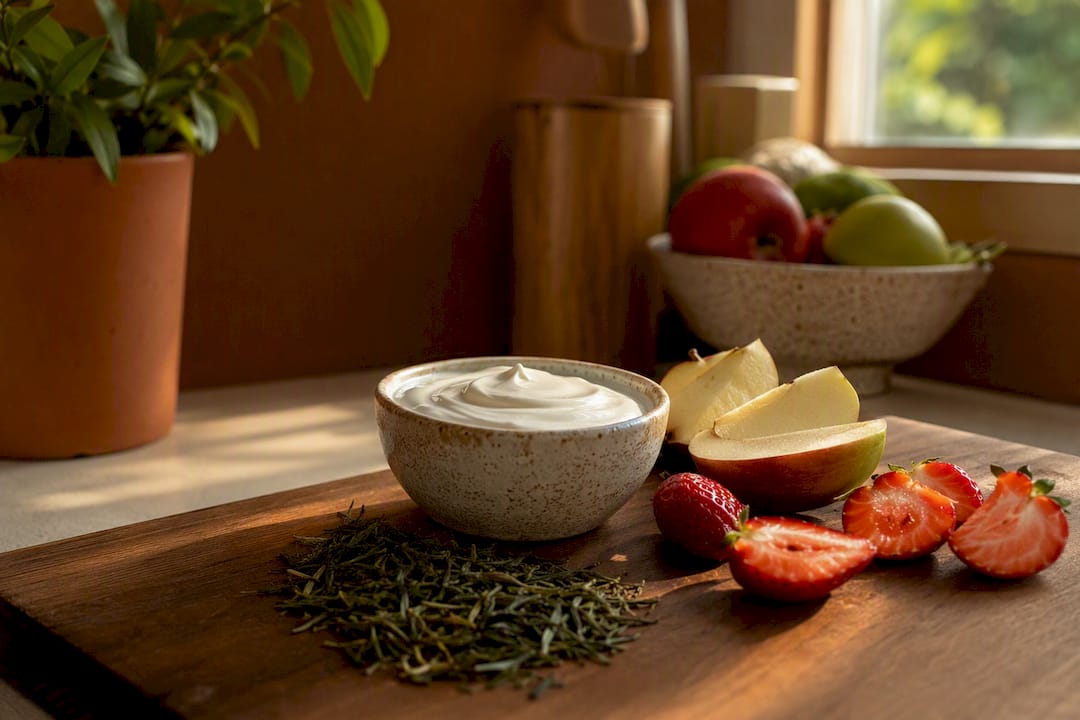 Natural anti-inflammatory polyphenol ingredients on terracotta