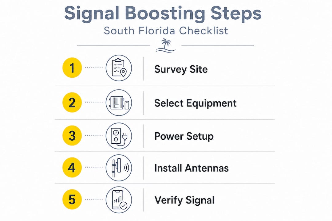 Infographic of signal booster installation steps