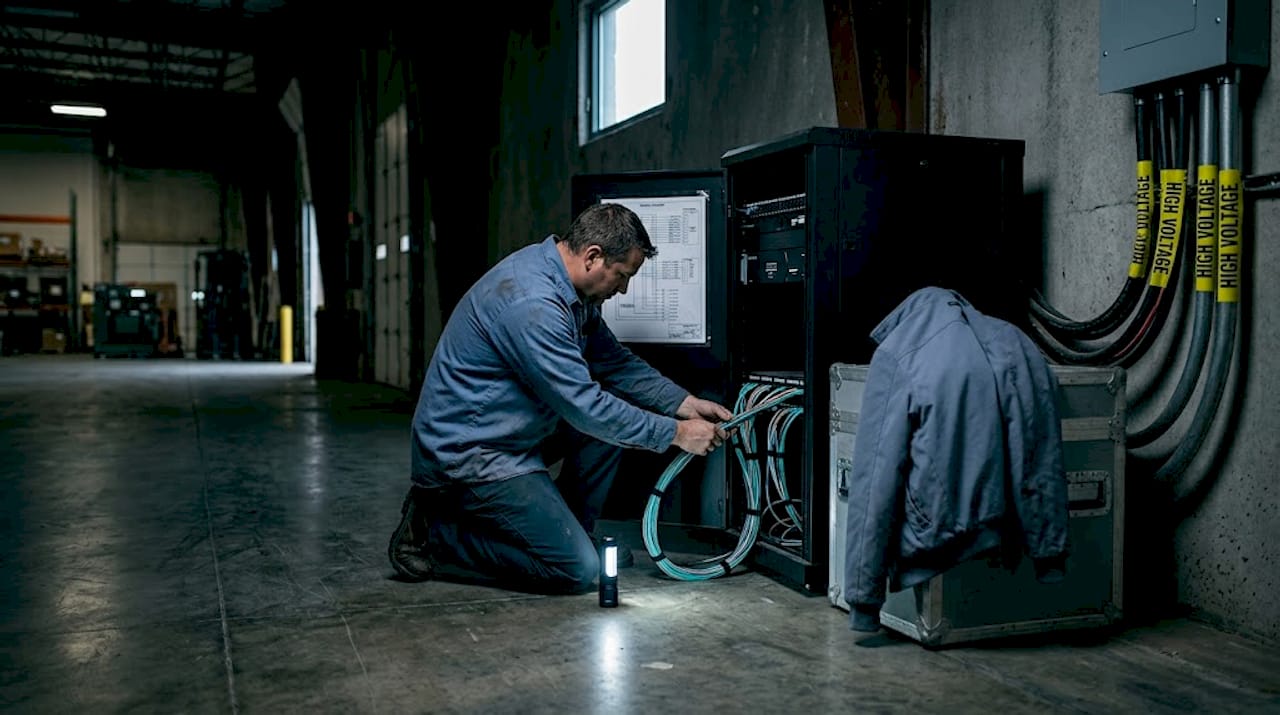 Electrician handling low voltage and high voltage wiring