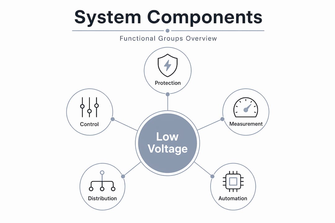 Infographic of low voltage system functional blocks