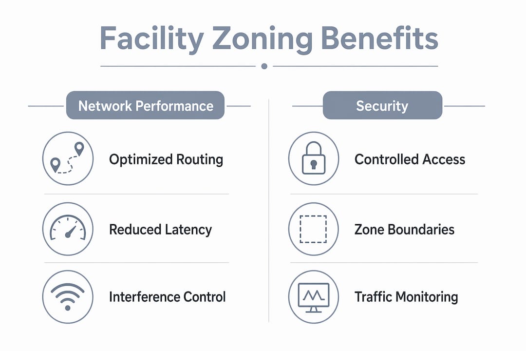 Infographic comparing network performance and security benefits