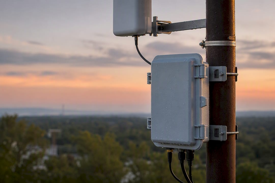 Weatherproof power enclosure with surge protection
