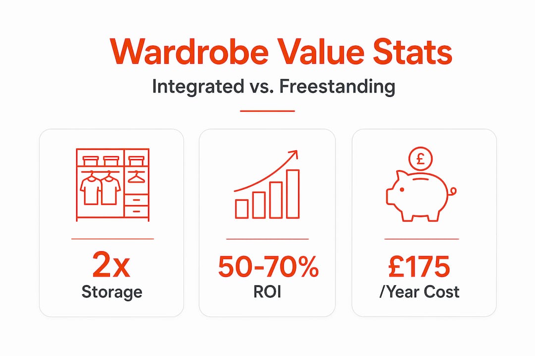 Infographic with integrated wardrobe value statistics