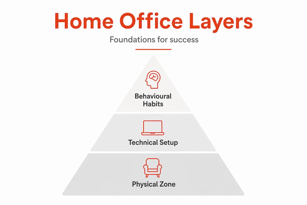 Hierarchy infographic showing home office layers