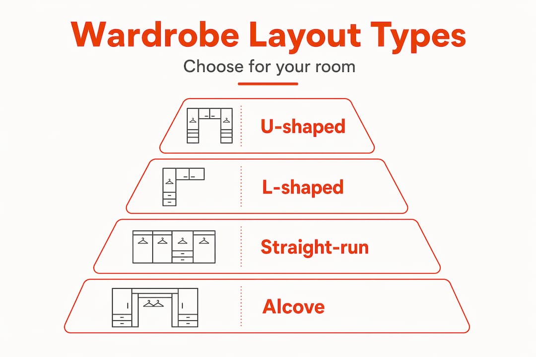 Hierarchy pyramid of wardrobe layout types