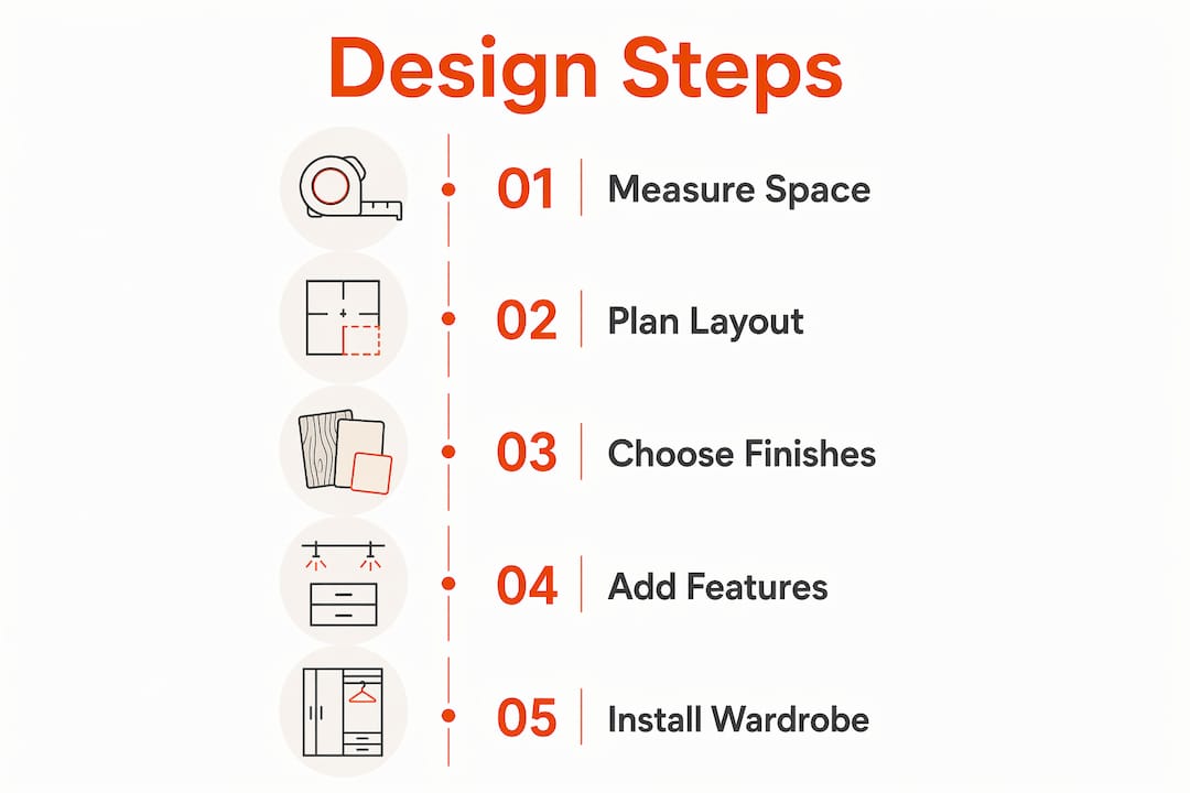 Infographic showing personalised wardrobe design steps