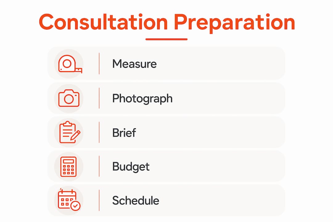 Infographic outlining preparation steps for consultation