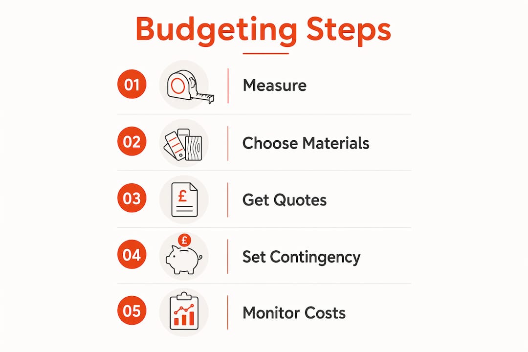 Infographic illustrating budgeting steps