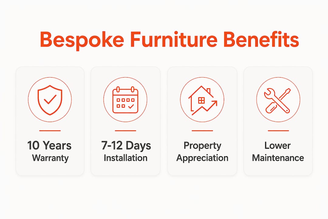 Infographic showing financial benefits of bespoke furniture