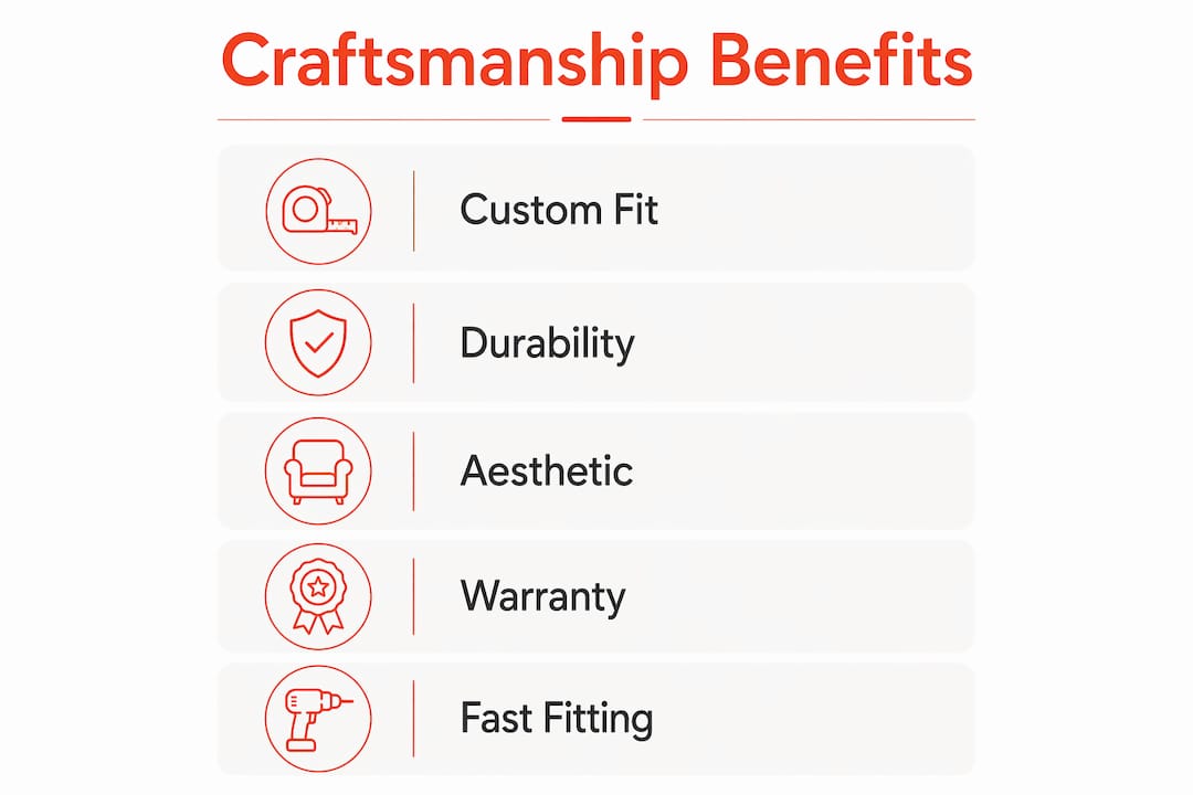 Infographic showing craftsmanship benefits for fitted wardrobes