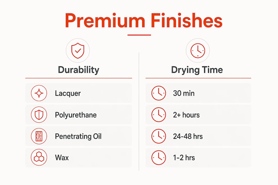 Infographic comparing premium furniture finish types