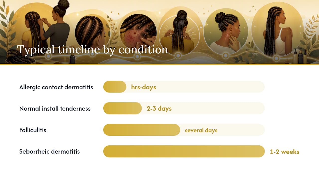 Comparison diagram of braid soreness vs allergic reactions