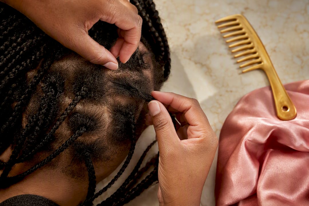 Gentle braid takedown at fine hair new growth