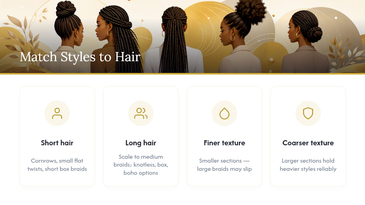 Hair length and texture style matching guide