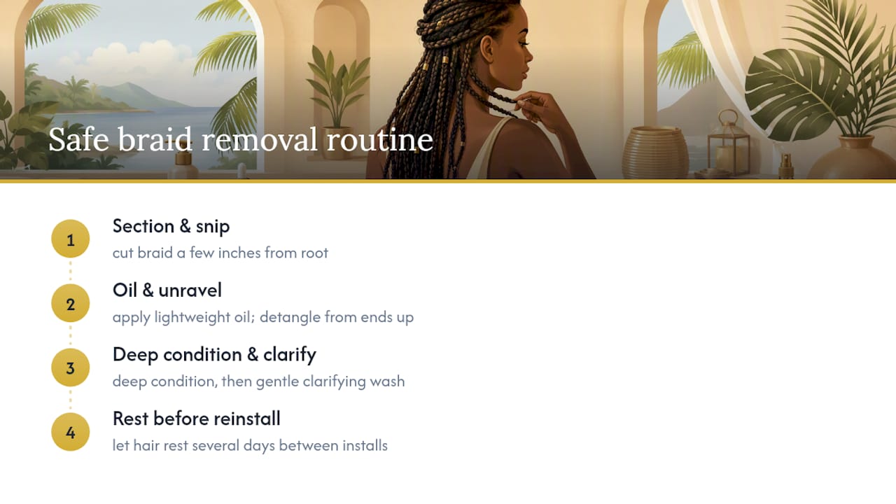 Safe braid removal and aftercare steps