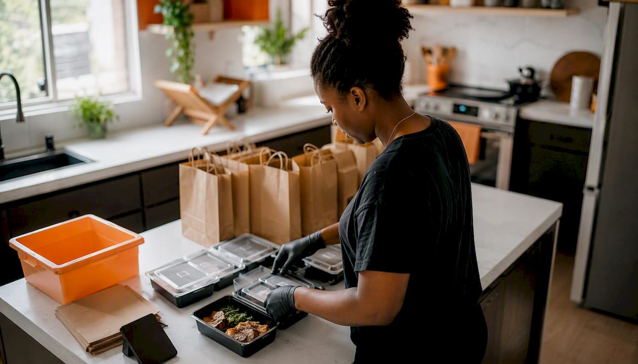Operator sorting meals for order fulfillment