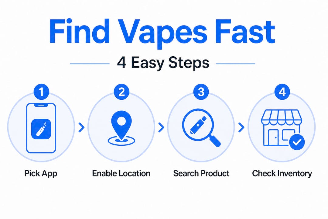 Infographic showing four steps to find vapes