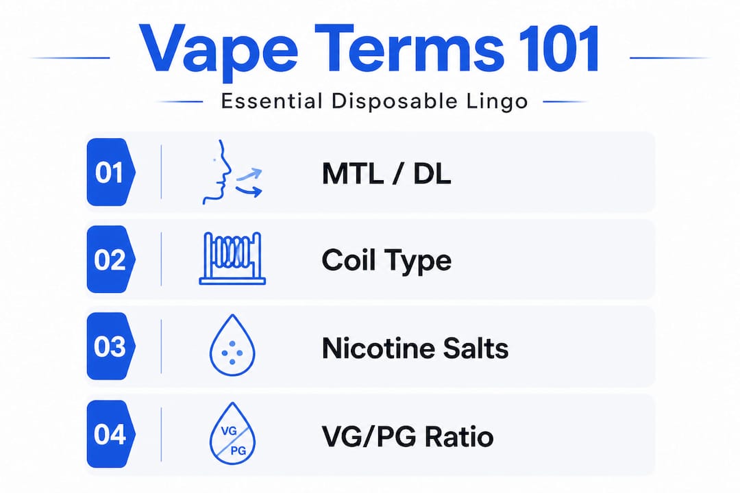 Hierarchy infographic showing key disposable vape terms