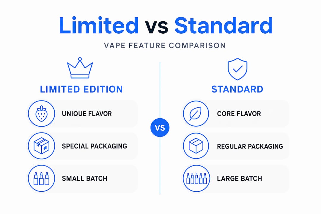 Infographic comparing limited edition and standard vapes